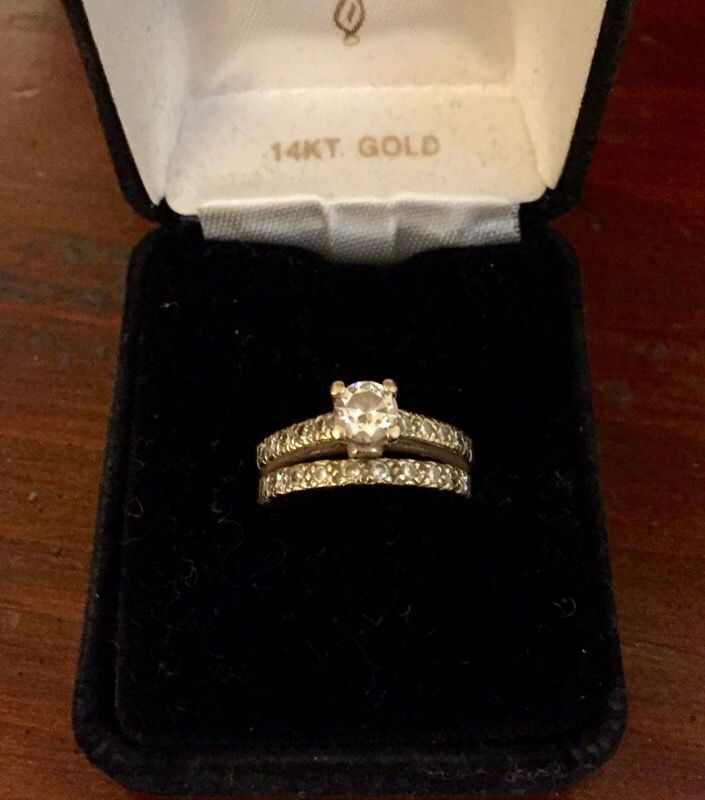 14k yellow gold & diamond wedding set PRICE REDUCED