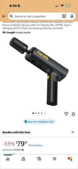 Fanttik Flip Portable Pressure Washer