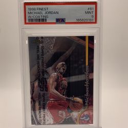 Michael Jordan 1998 Topps Finest #81 w/Coating PSA 9 MINT