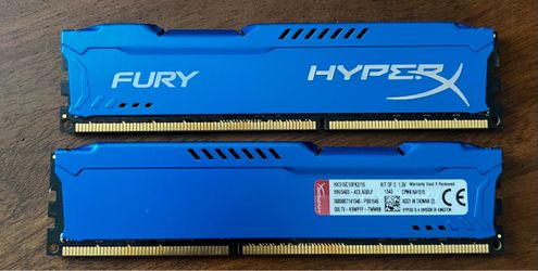Kingston HyperX FURY 16GB Kit (2x8GB) 1600MHz DDR3 CL10 DIMM - Blue (HX316C10FK2/16) RAM