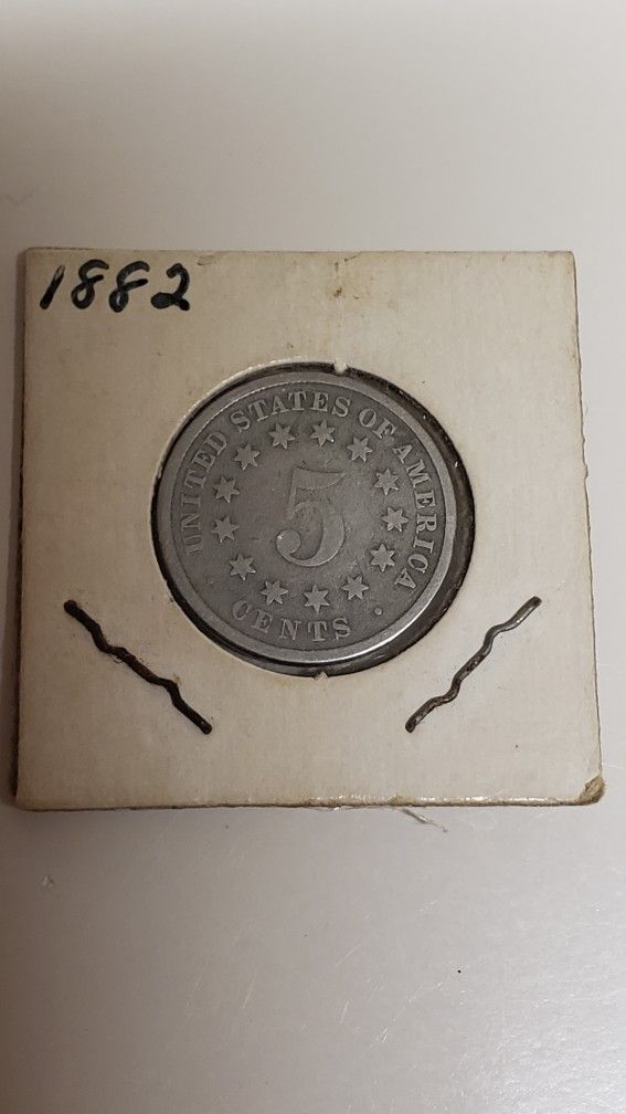 1882 Shield Nickle 5c ungraded us coin