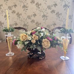 Decorative flowers and Candlesticks