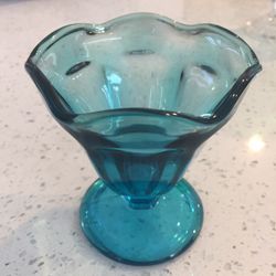 Vintage Blue Glass Cup 