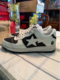 A Bathing Ape Bape Sta Low #6 Black Satin – Size 13