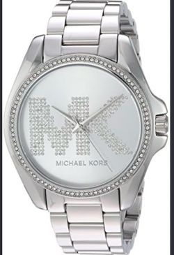 Michael Kors Silver-Tone MK Logo Watch