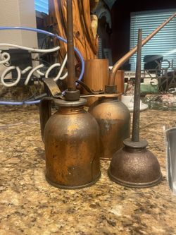 Vintage oil cans