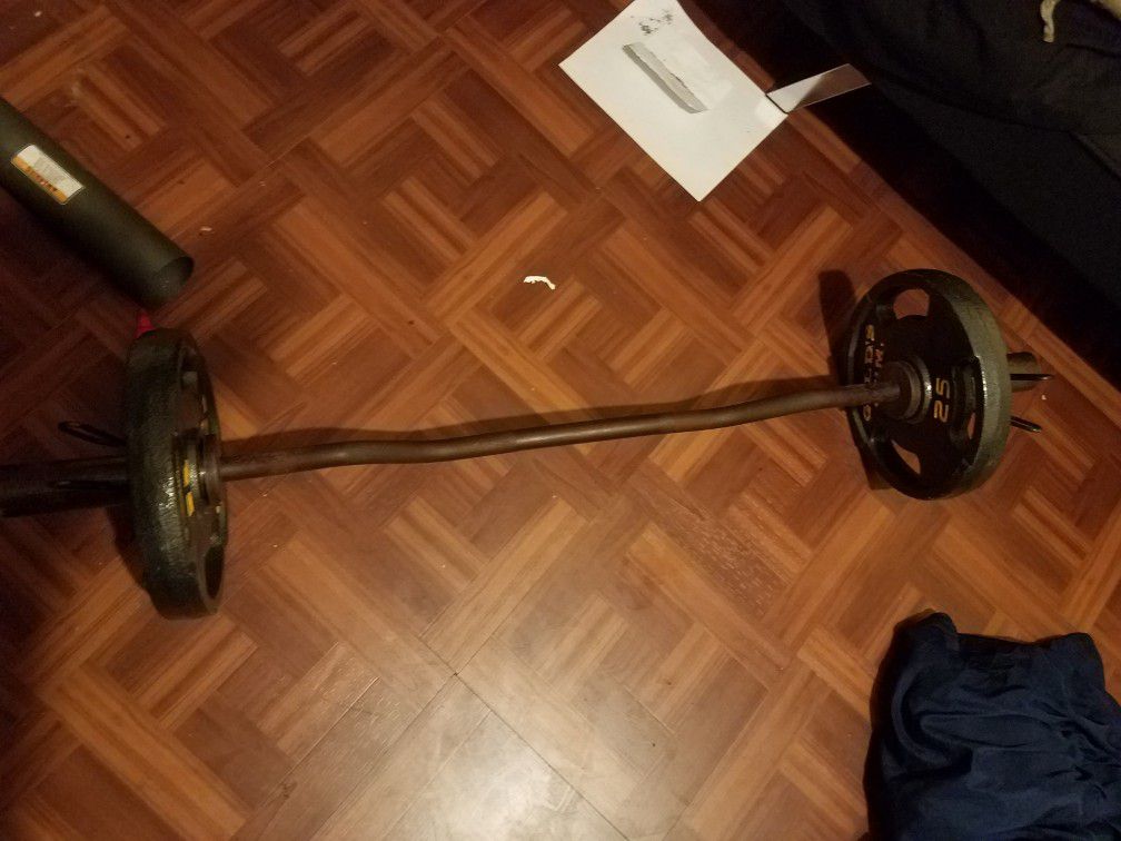 Curl bar with 25s