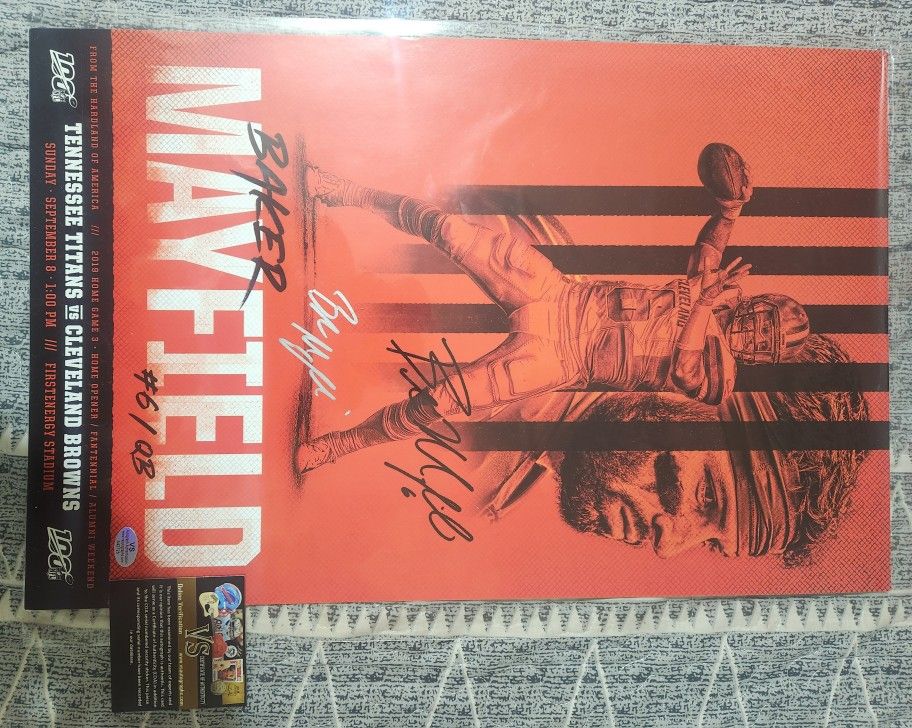 Baker Mayfield Signed Poster /COA