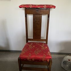 Antique Belgian Oak prayer chair