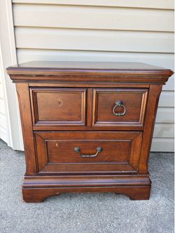 Real wood night stand 29”w x 18” d x 28” h used