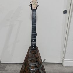 custom made V guitar