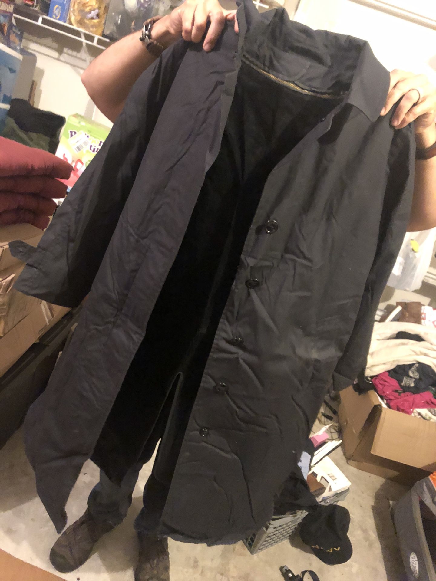 Black Rain Coat with Liner. Size 18R (small)or 42R (medium)