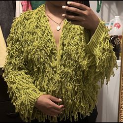 Shein Green Knitted Cardigan
