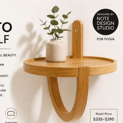 🪵 Fogia Archetto Wall Shelf – Scandinavian Designer Piece | Minimalist Statement