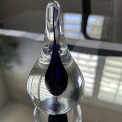 Vtg Orrefors Sweden Intermezzo Teardrop Paperweight 