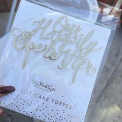 Acrylic Happily Ever After Cake Topper 