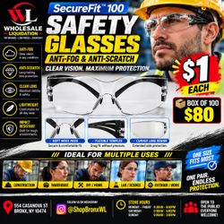 SecureFit 100 Anti-Fog Safety Glasses