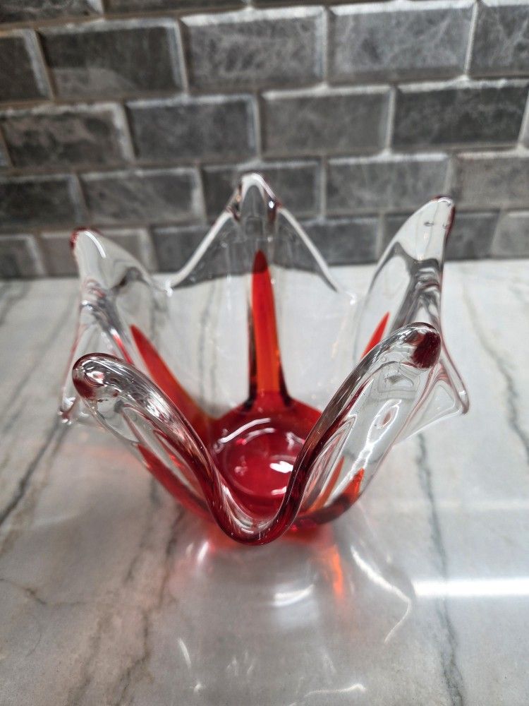 Vintage Viking Glass Flamenco Bowl