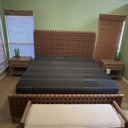 Leather King bedroom set Nebraska Furniture