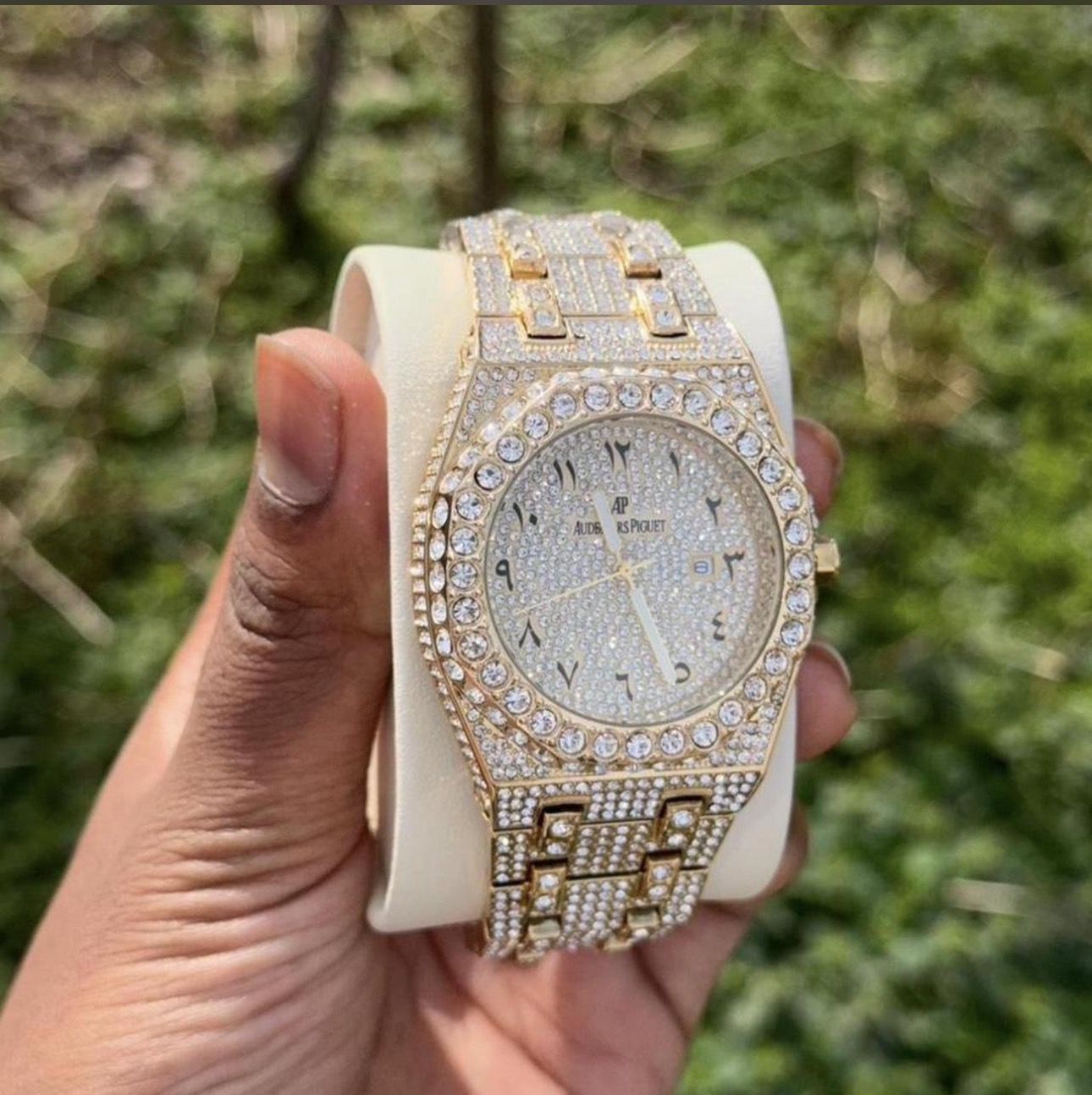 ๐ Iced Out AP Style Watch โ Gold Tone ๐