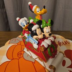 Disney Christmas Mickey Mouse and friends on sleigh figure