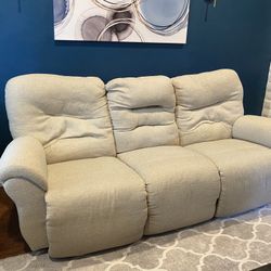 Beige Power Recliner With USB