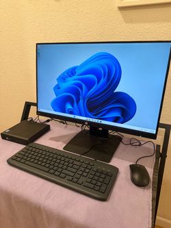 HP EliteDesk Mini PC Setup (i5, 8GB RAM, Win 11) + HP Monitor & Keyboard