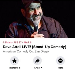 David Attel 2/28/20 American Comedy Co. 1 ticket