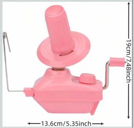 Winder Fiber Yarn String Ball Winder Holder Hand Operated (Pink)