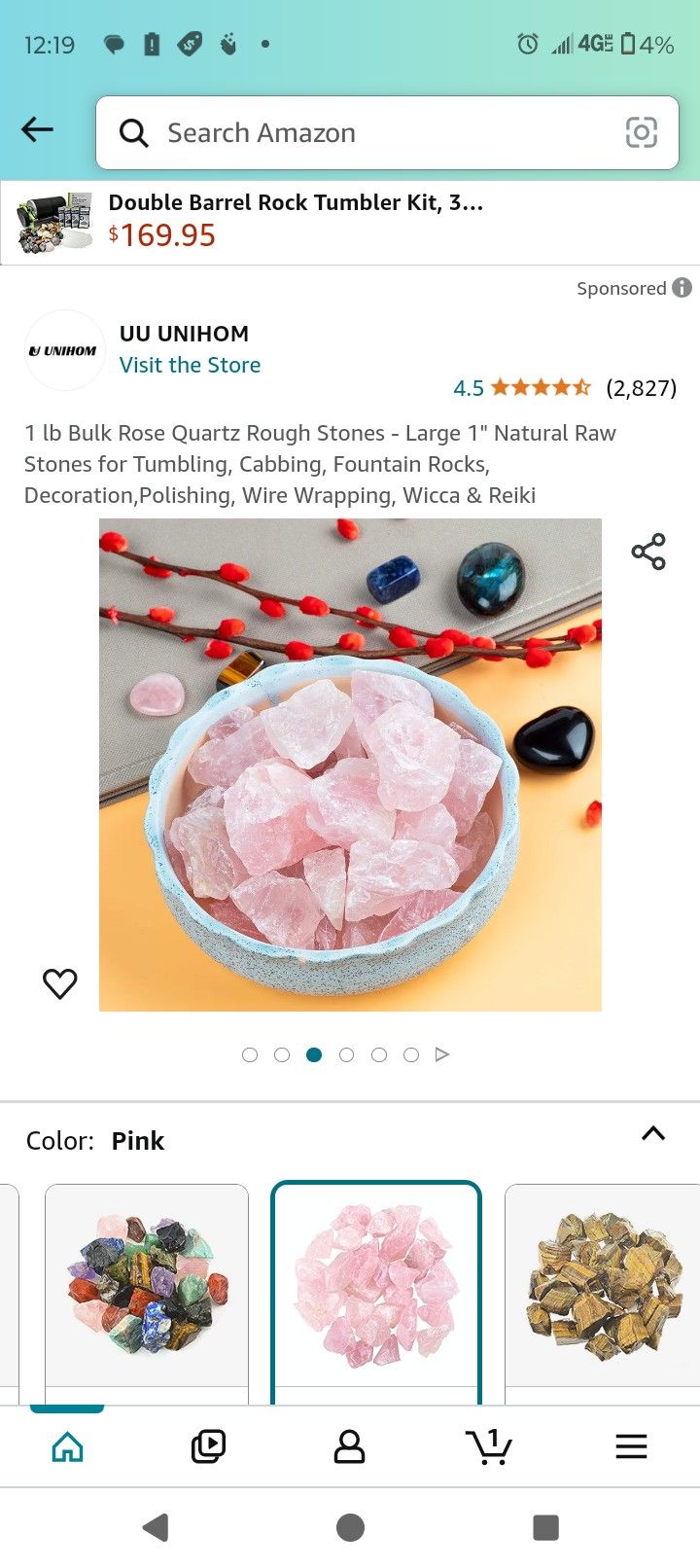 Rose Quartz Crystal Gemstones In Rough 