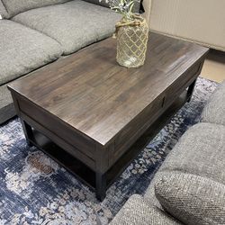 Grayish Brown Lift Top Coffee Table