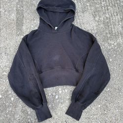 Black vintage y2k cropped hoodie