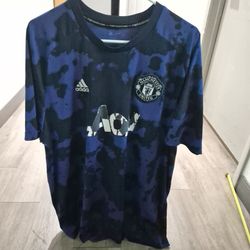 Adidas Parley Manchester United “Mystery Ink” PreMatch Jersey (DX9089) Men Sz XL