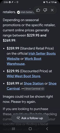 Red wing  Irish Setter boots