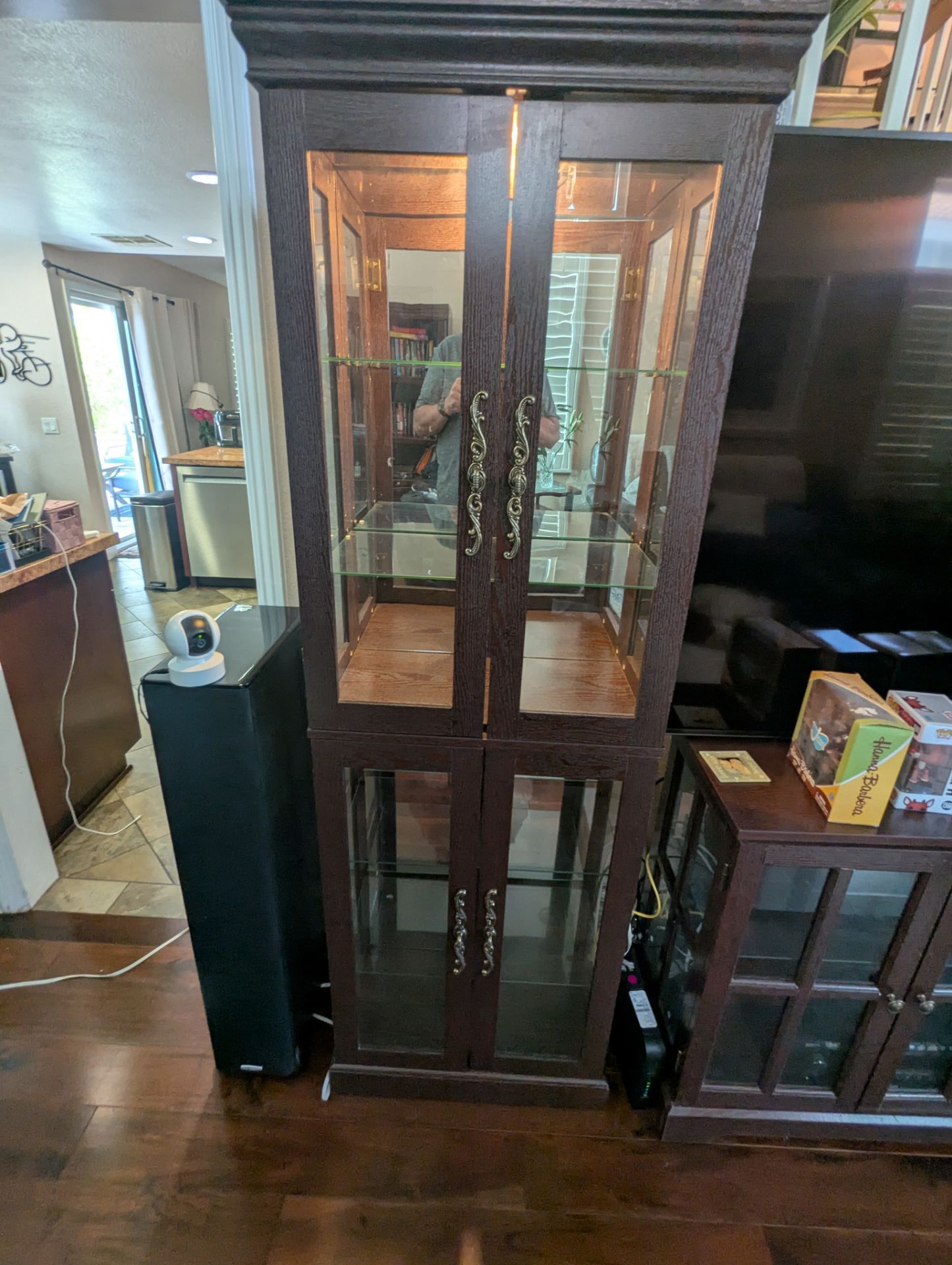 2 matching Lighted Display Curio Cabinets