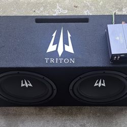  2 Triton 10" Inch Subwoofers With Amp 