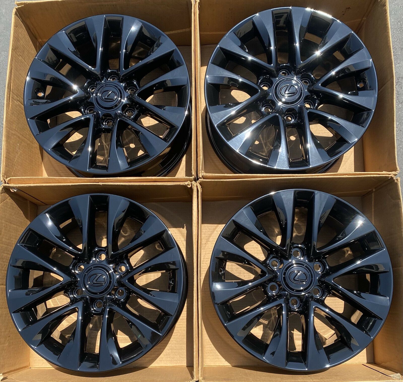 18" Lexus GX460 Factory Wheels Rims Gloss Black New Powder Coat Exchange Only