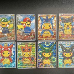 Pokemon Pikachu Poncho Charizard Mario Lugia Rayquaza Set Of 10 Cards