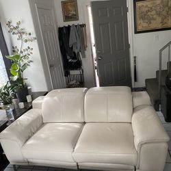 Italian Leather Power Electric Reclining Sofa