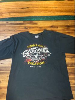 Aerosmith Permanent Vacation Tour Long-sleeve T-shirt. Size Large Black