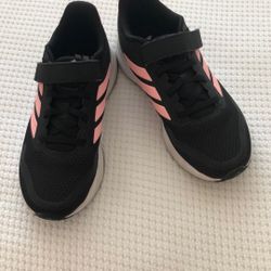 Girls, Adidas tennis shoes, size 2.   Worn Once 