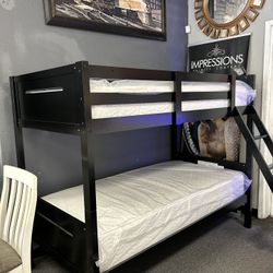 Twin/ Twin Bunk bed w/ Mattresses Included 