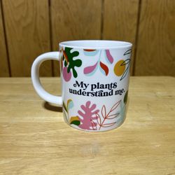 Parker Lane Coffee Mug Cup My Plants Understand Me Cup Stoneware Botanical 16oz