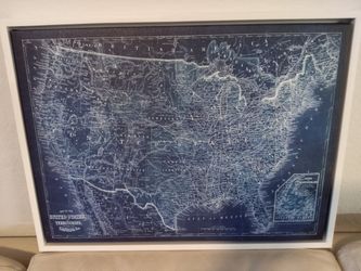 Map Of United States & Territories With Canada- Perfect Condition..like New(new 89$)