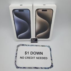 New Apple iPhone 15 Pro Max Unlocked For All Carriers - 90 DAY WARRANTY - $1 DOWN - NO CREDIT NEEDED 