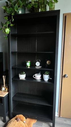 6 IKEA Black Bookcases – Modern Shelving Units – Great Condition