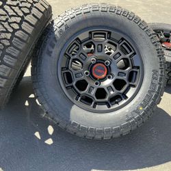 NEW 18” PRO TRD Wheels Rims and A/T Tires Toyota Tundra Sequoia Land Cruiser 5X150 Silver Black Gold 275/65R18 All-Terrain Wheel Rim Tire TPMS Sensors