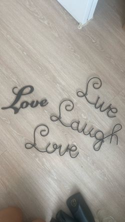 Live Laugh Love Metals Wall Signs and Bonus Love Sign