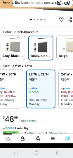 Black Blackout Window Blind 27"W x 72"H