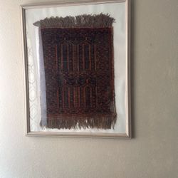 Antique Oriental Framed Rug--